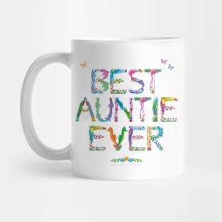 Best Auntie Every - tropical word art Mug